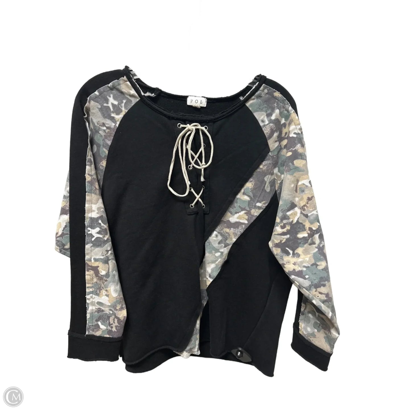 Top Long Sleeve By Pol In Black, Size: S