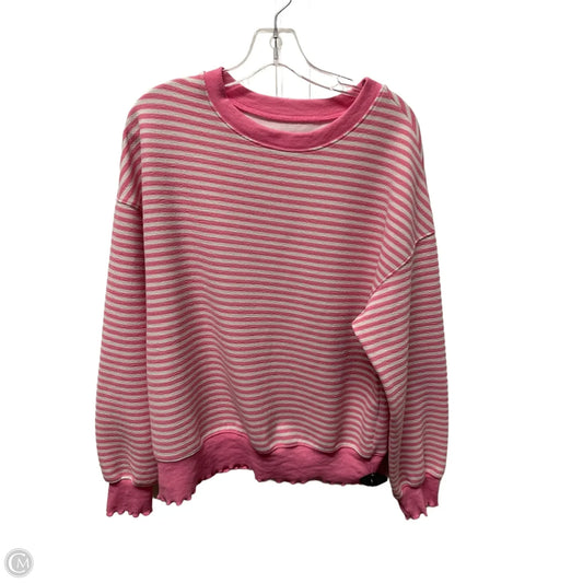 Top Long Sleeve By Cmf In Pink & White, Size: S