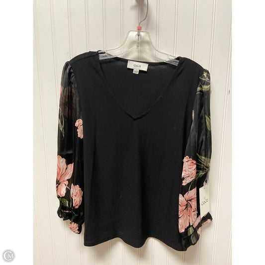Top Long Sleeve By Cece In Black, Size: S