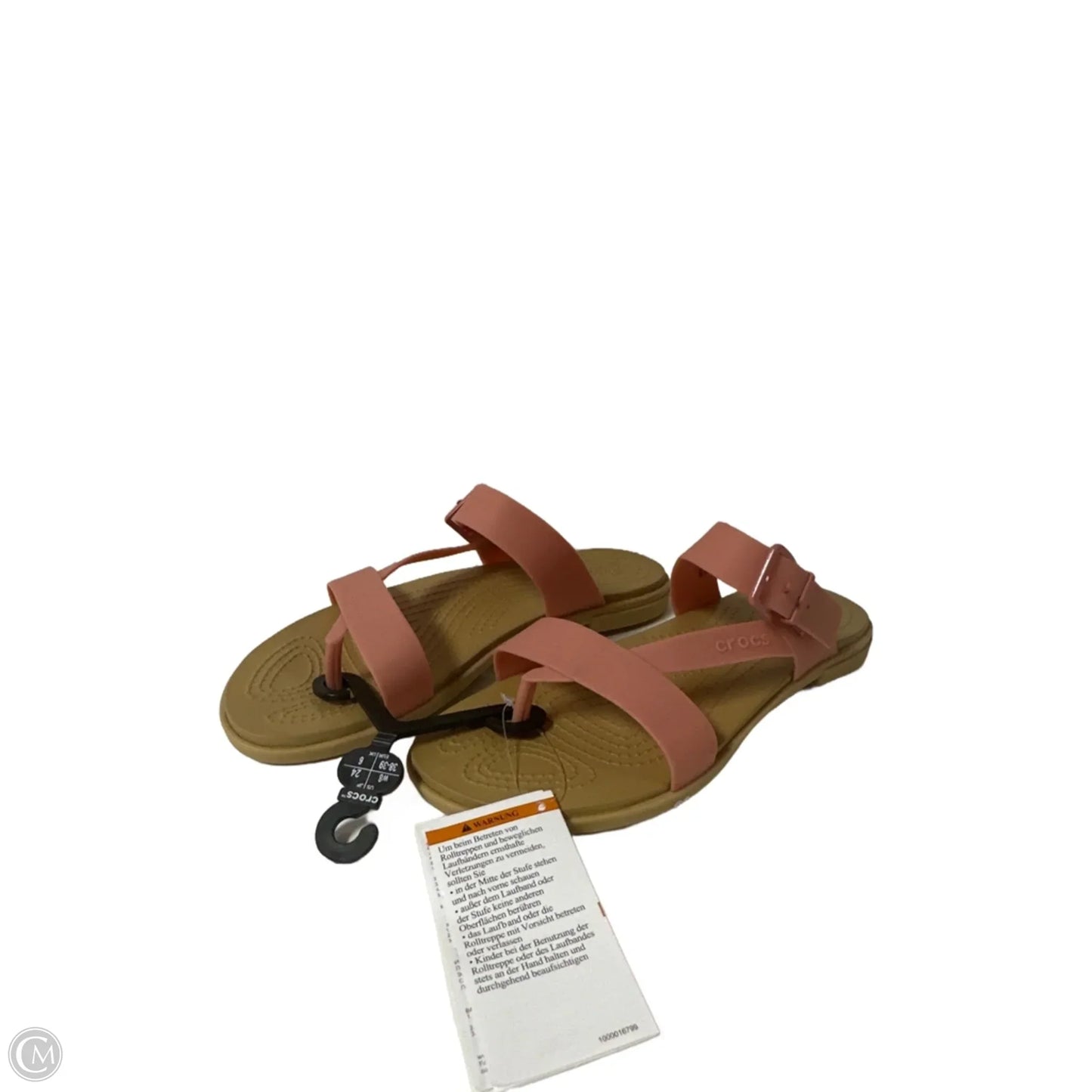 Sandals Flats By Crocs In Pink, Size: 8