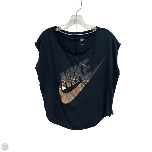 Athletic Top Short Sleeve By Nike In Black, Size: M