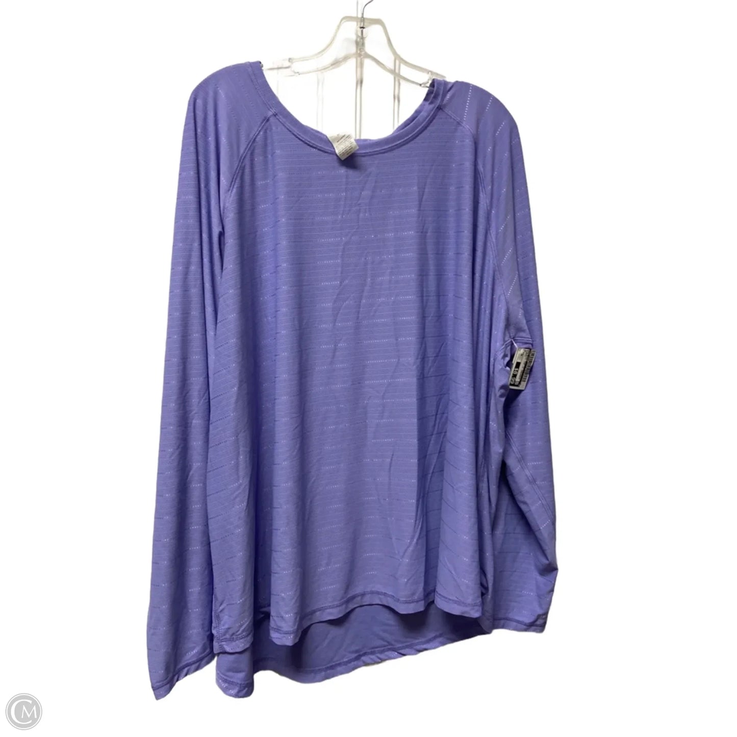 Athletic Top Long Sleeve Crewneck By Tek Gear In Purple, Size: 3x