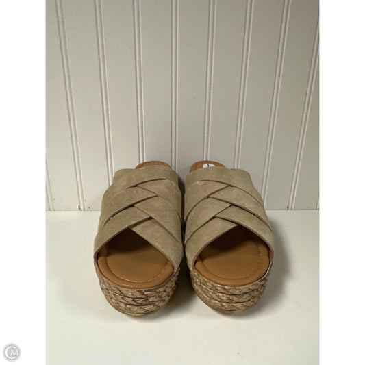 Sandals Heels Block By Clothes Mentor In Brown, Size: 7