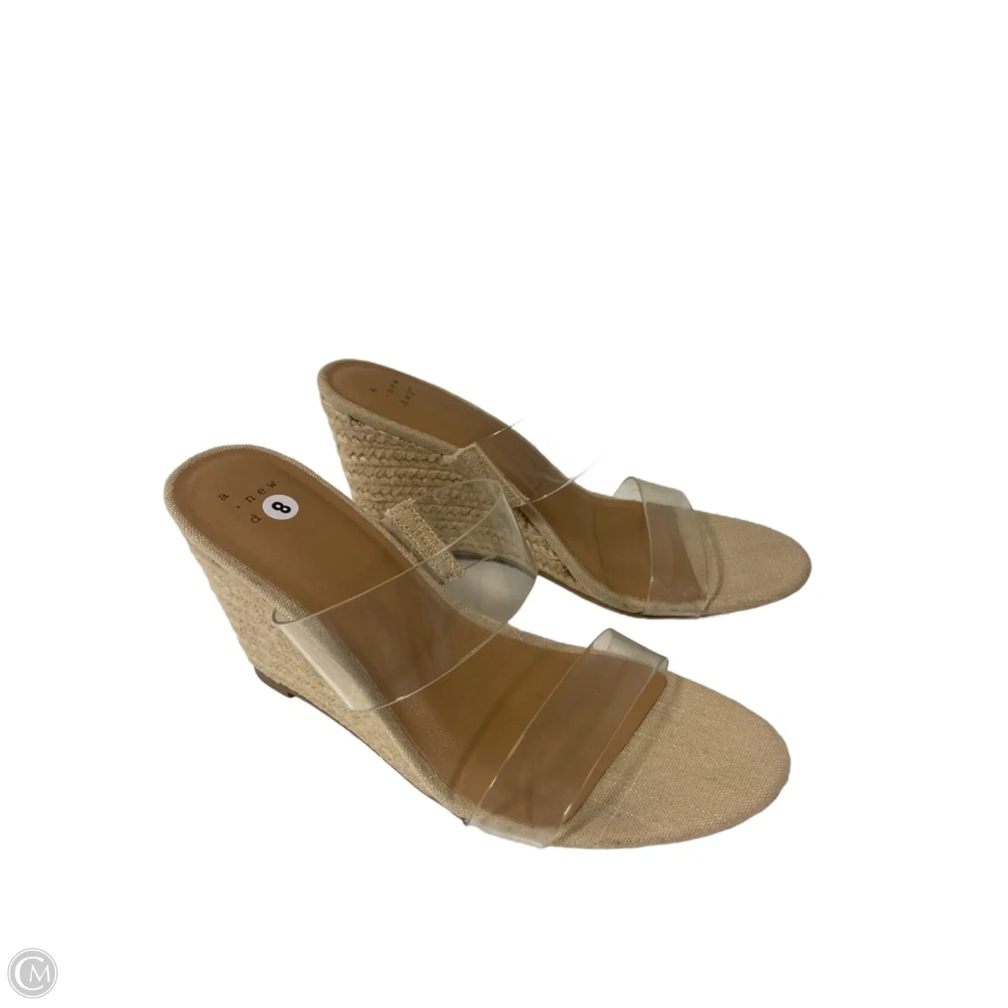 Sandals Heels Platform By A New Day In Brown, Size: 8