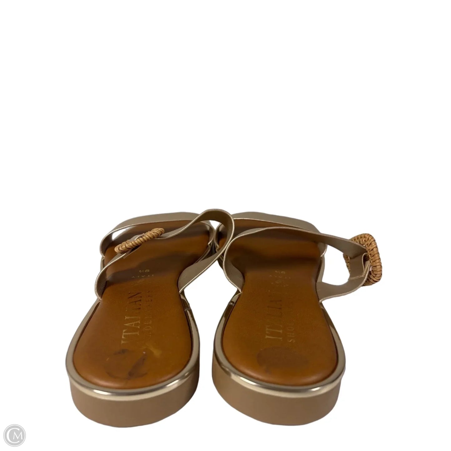 Sandals Flats By Italian Shoemakers In Brown, Size: 9.5