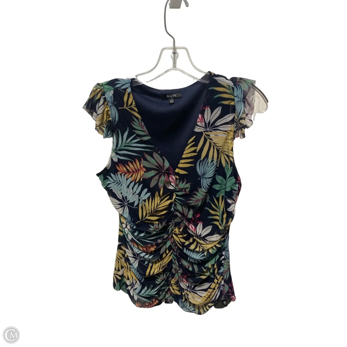 Top Sleeveless By Auw In Floral Print, Size: S