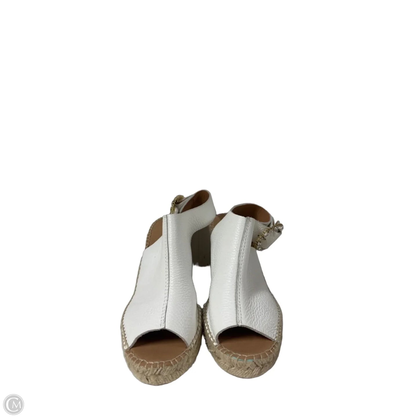 Sandals Heels Wedge By Clothes Mentor In Cream, Size: 7.5
