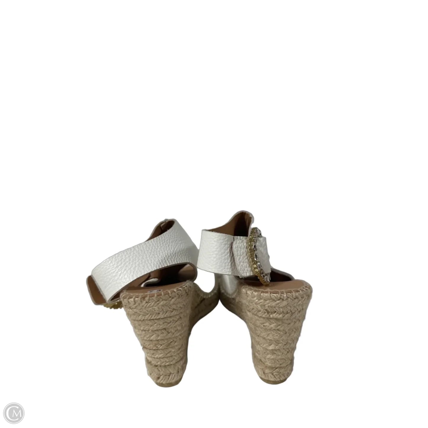 Sandals Heels Wedge By Clothes Mentor In Cream, Size: 7.5