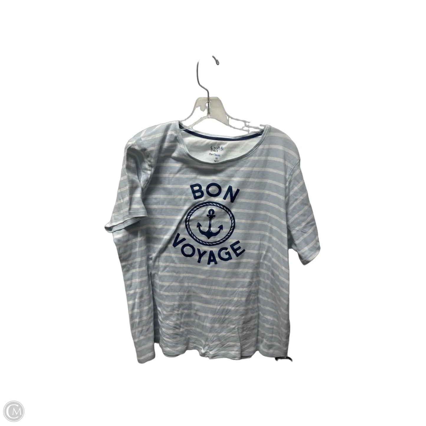 Top Short Sleeve By Croft And Barrow In Striped Pattern, Size: 1x