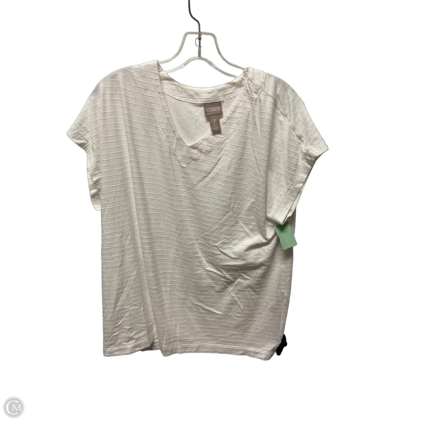 Top Short Sleeve By Chicos In White, Size: L