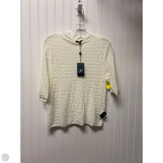 Top 3/4 Sleeve By Adrianna Papell In White, Size: Xl