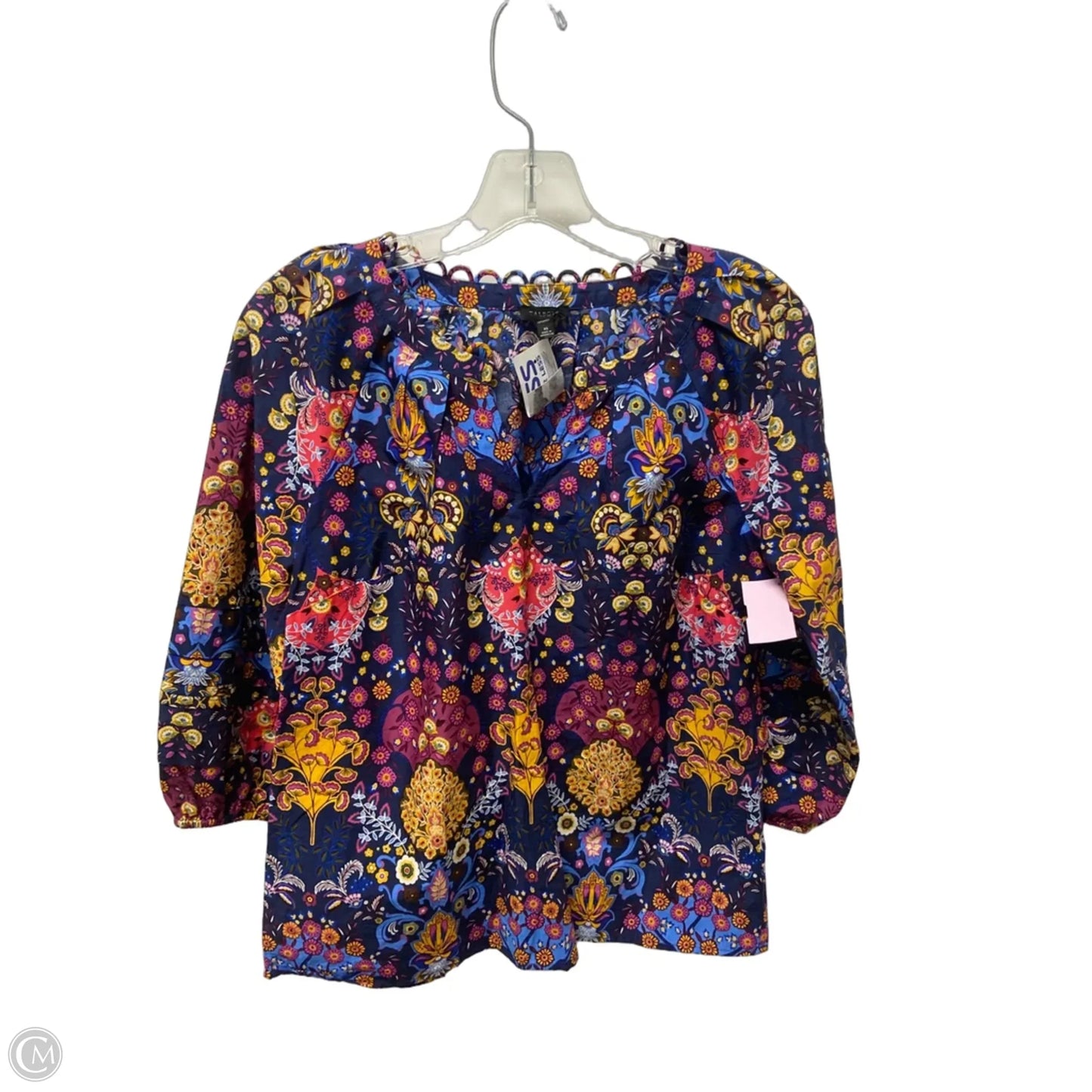 Top 3/4 Sleeve By Talbots In Blue, Size: Xs