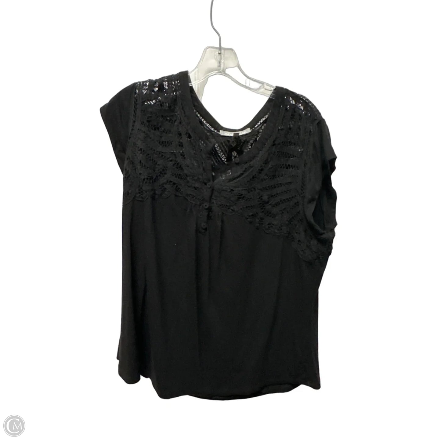 Top Short Sleeve By Daniel Rainn In Black, Size: 1x