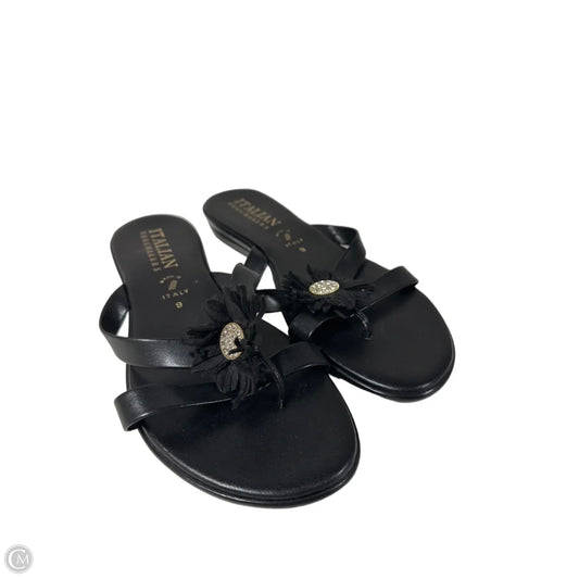Sandals Heels Block By Italian Shoemakers In Black, Size: 9