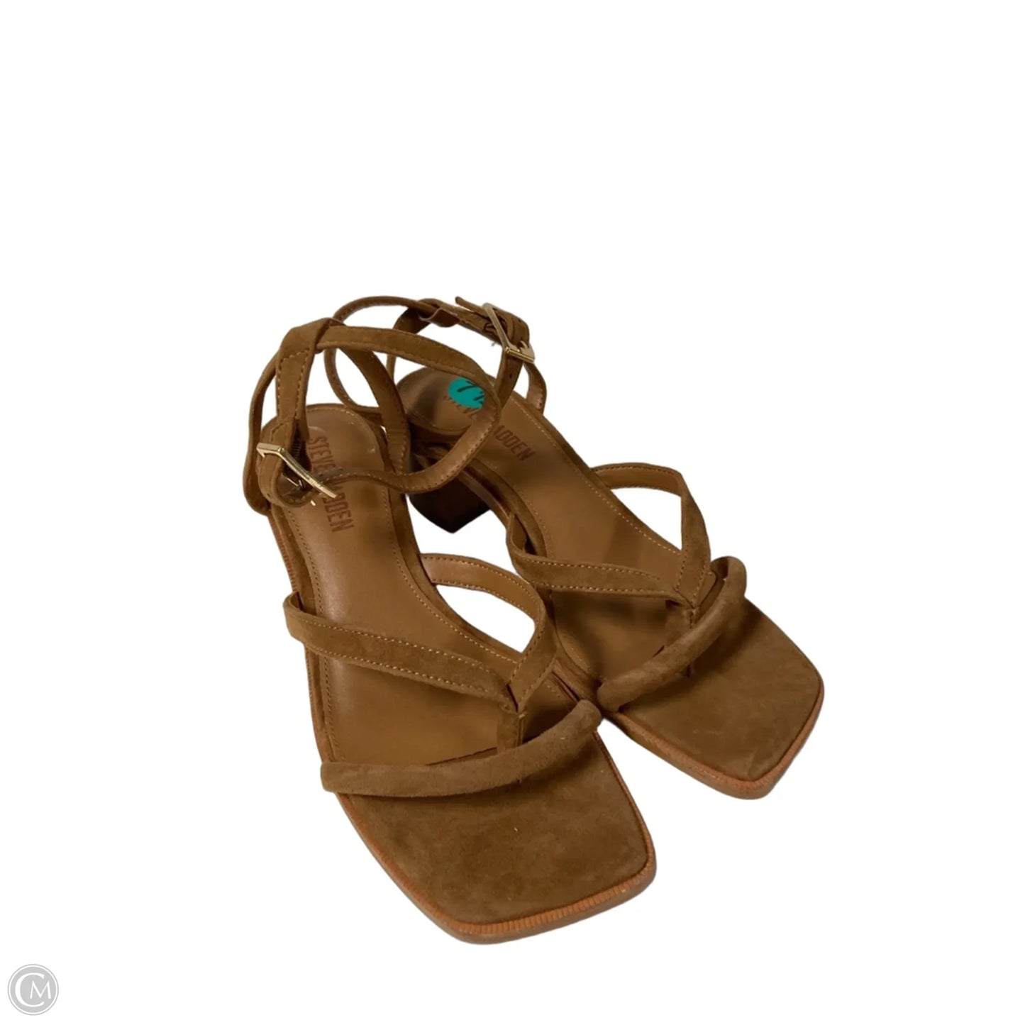 Sandals Heels Block By Steve Madden In Brown, Size: 7.5