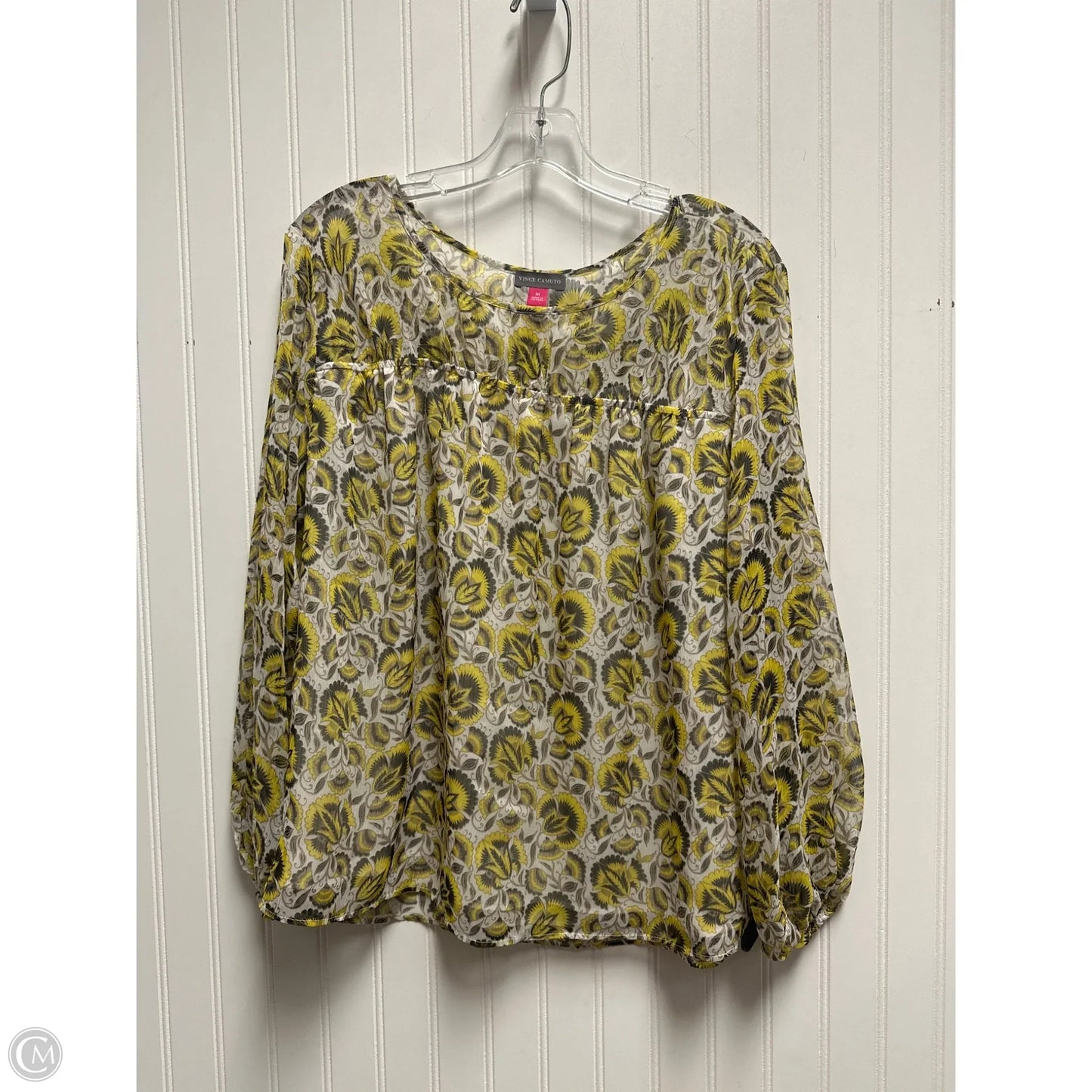 Top Long Sleeve By Vince Camuto In Yellow, Size: M