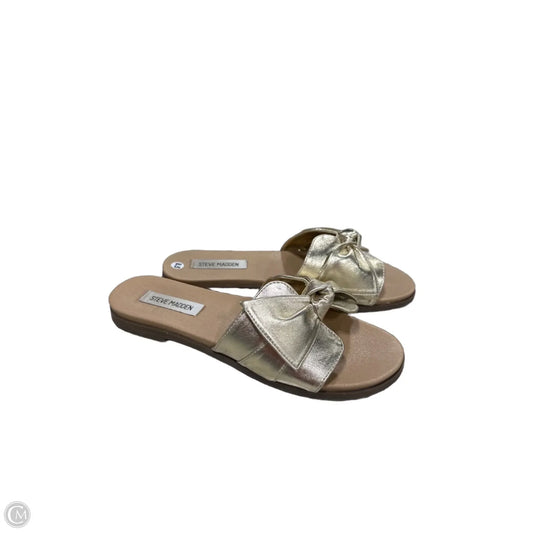 Sandals Flats By Steve Madden In Gold, Size: 8.5
