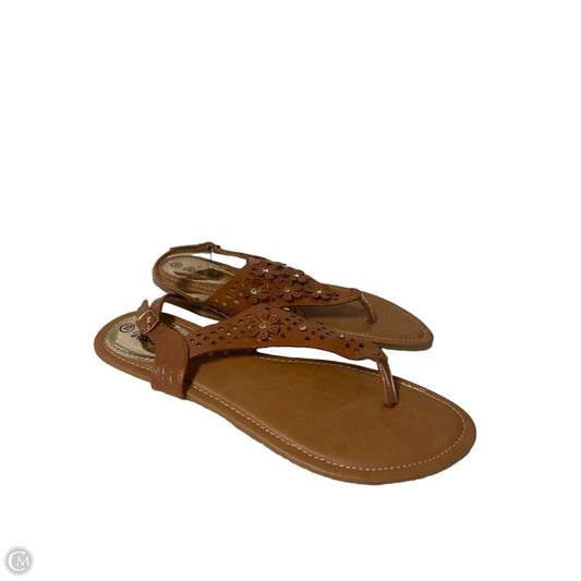 Sandals Flip Flops By Clothes Mentor In Brown, Size: 10