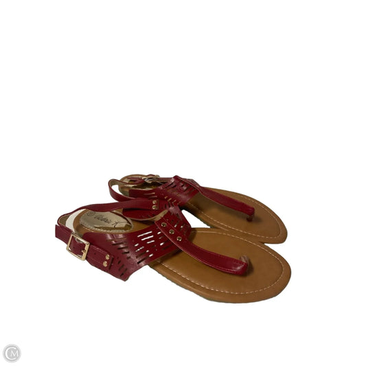 Sandals Flip Flops By Clothes Mentor In Red, Size: 10