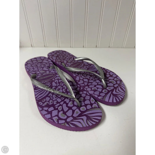 Sandals Flip Flops By Havaianas In Purple, Size: 8