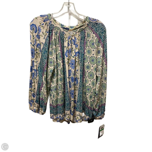 Top Long Sleeve By Democracy In Blue & Purple, Size: L