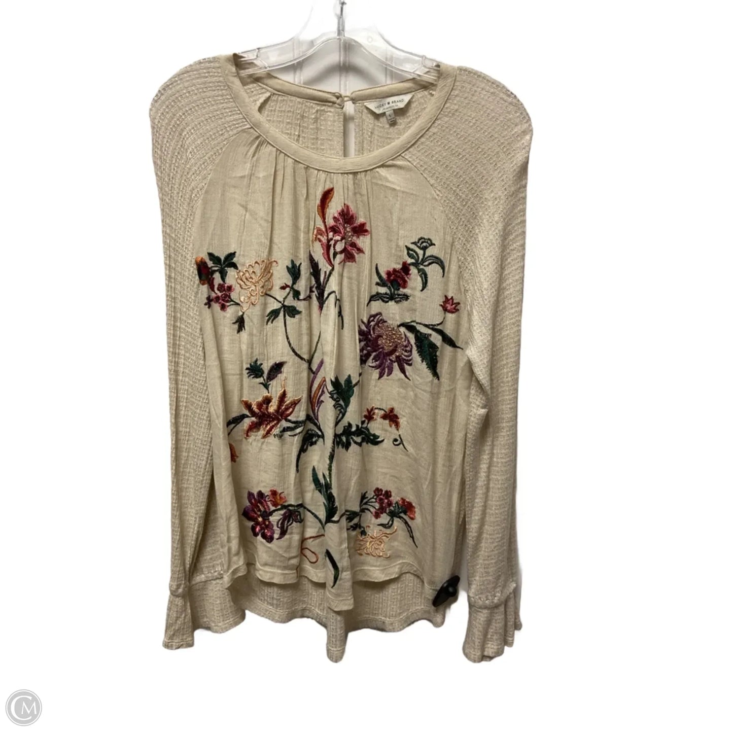 Top Long Sleeve By Lucky Brand In Grey, Size: L