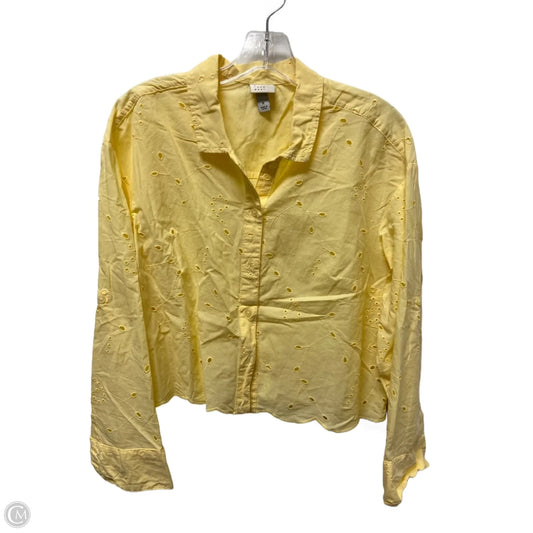 Top Long Sleeve By A New Day In Yellow, Size: M