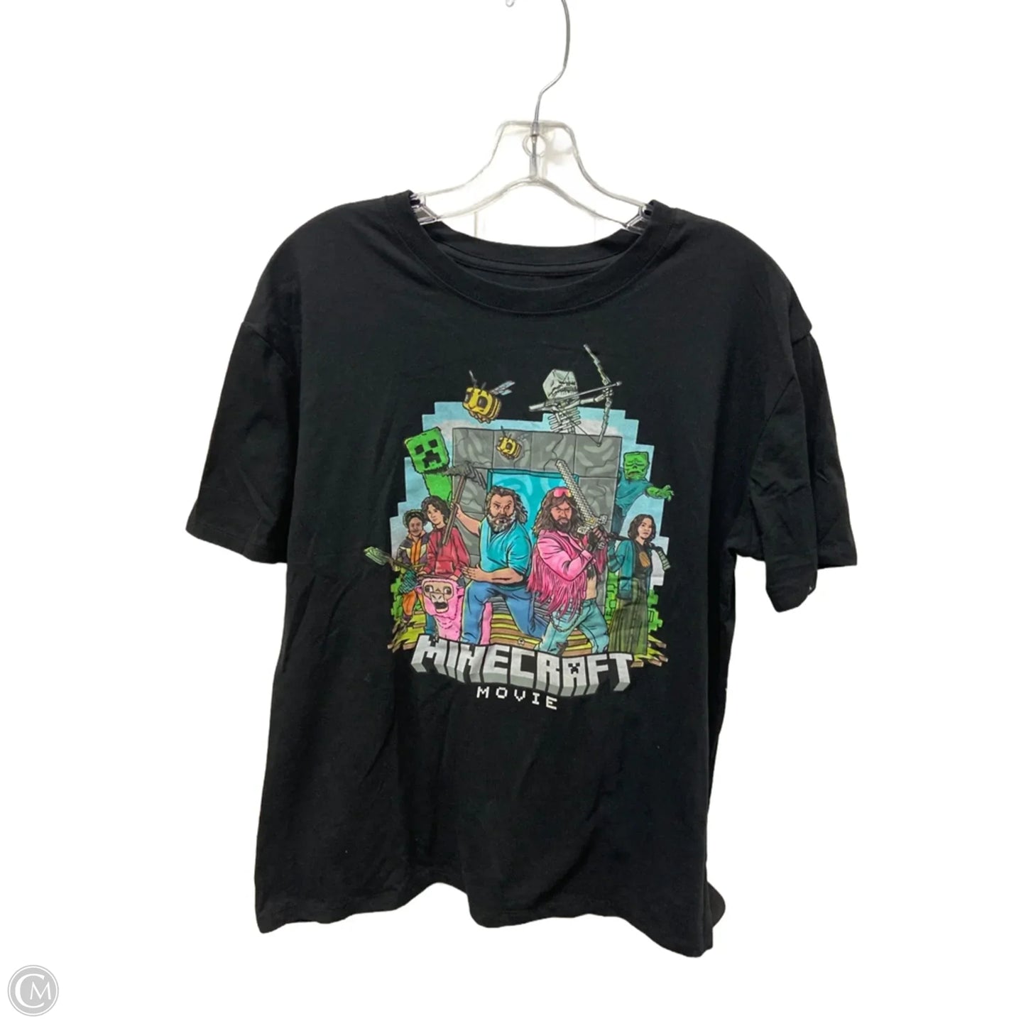 Top Short Sleeve By Clothes Mentor In Black, Size: L