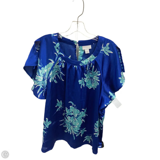 Top Short Sleeve By Liz Claiborne In Blue, Size: L