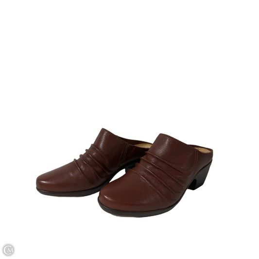 Shoes Heels Wedge By Clarks In Brown, Size: 6.5