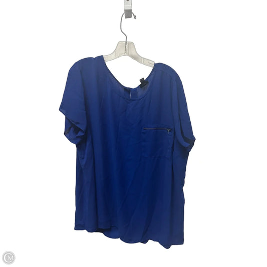 Top Short Sleeve By Worthington In Blue, Size: 3x