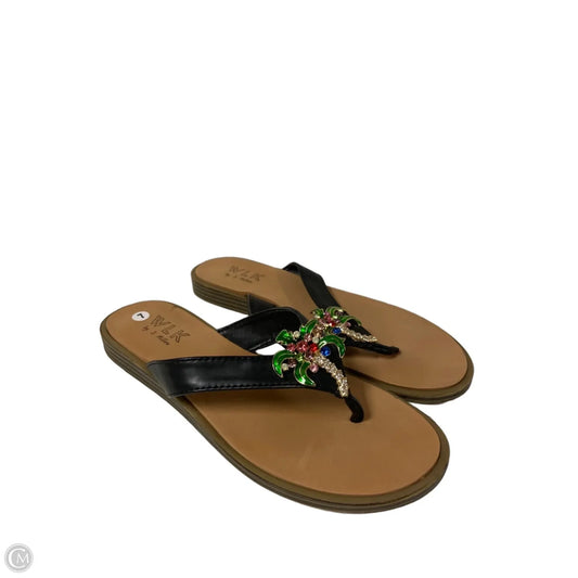 Sandals Flats By Clothes Mentor In Black, Size: 7