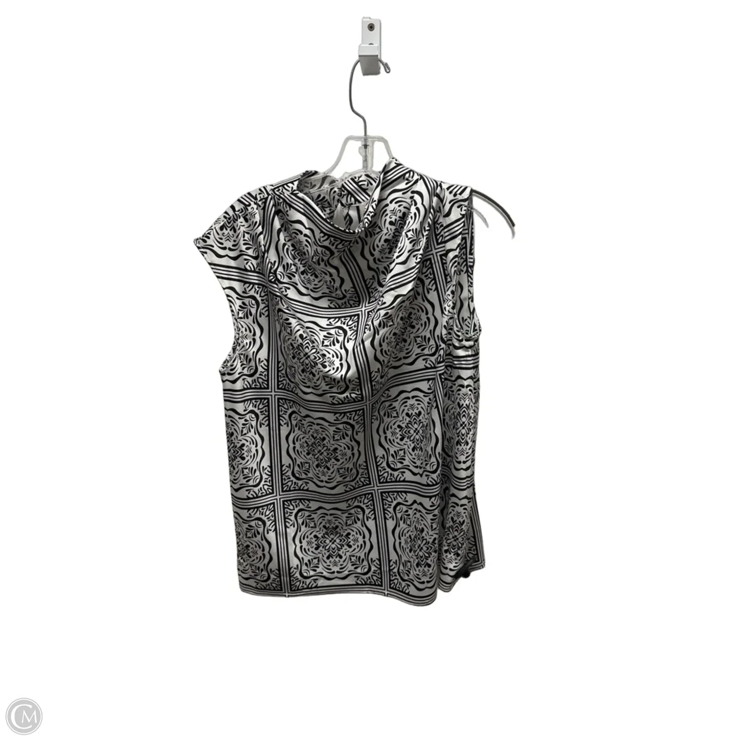 Top Sleeveless By Loft In Black & White, Size: M