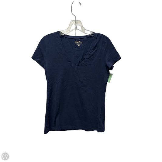 Top Short Sleeve Designer By Lilly Pulitzer In Navy, Size: S
