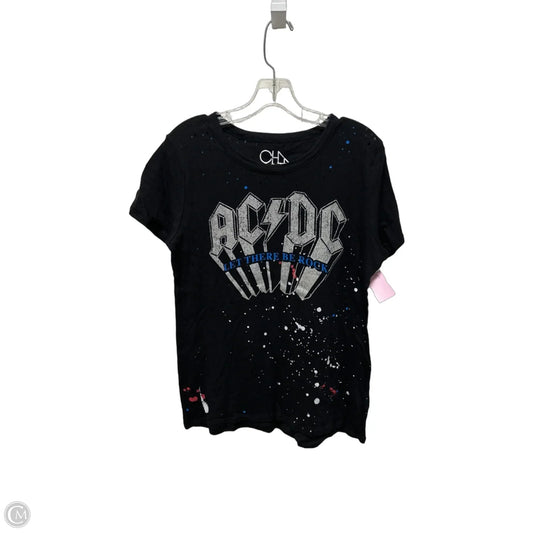 Top Short Sleeve By Chaser In Black, Size: L