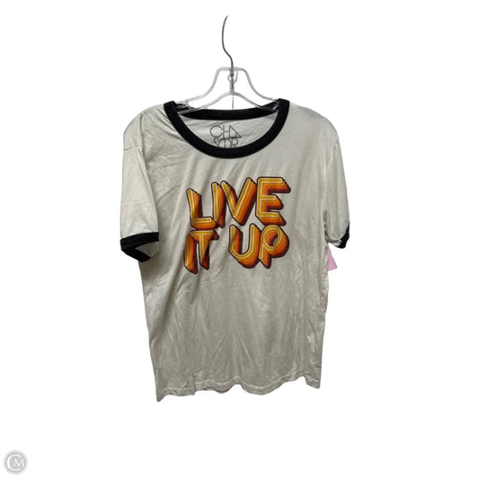 Top Short Sleeve By Chaser In White, Size: L