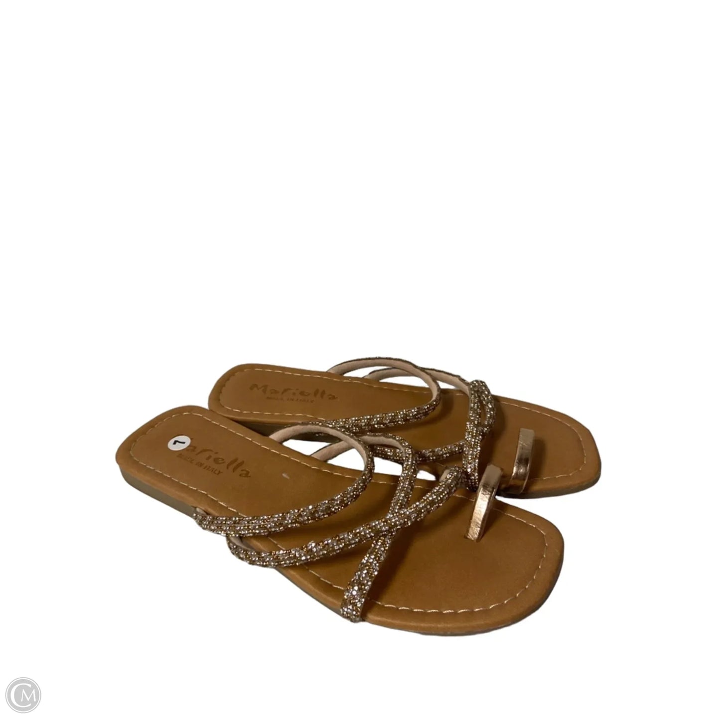 Sandals Flats By Clothes Mentor In Gold, Size: 7