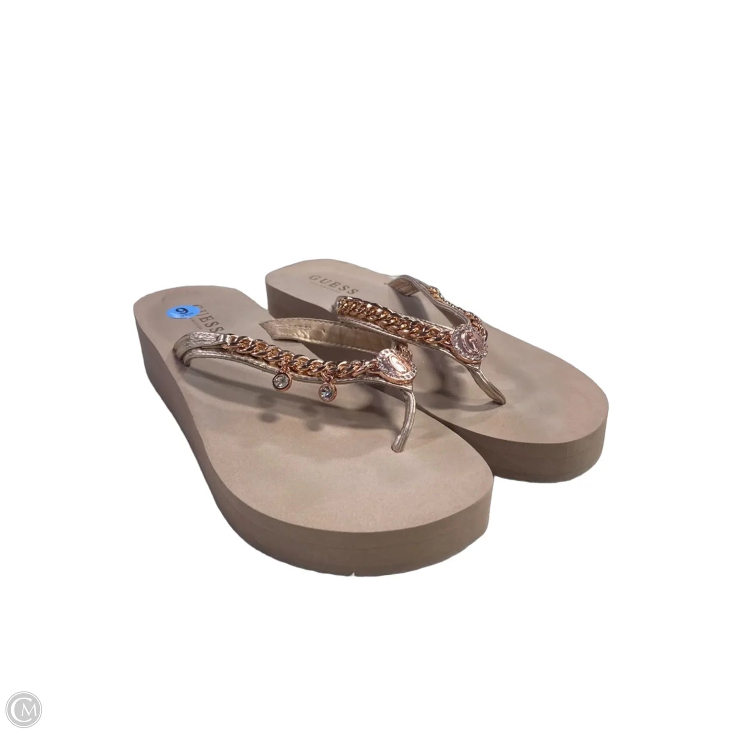 Sandals Flip Flops By Guess In Tan, Size: 6