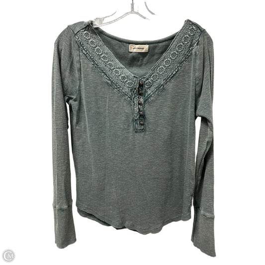 Top Long Sleeve By Lucky Brand In Green, Size: L