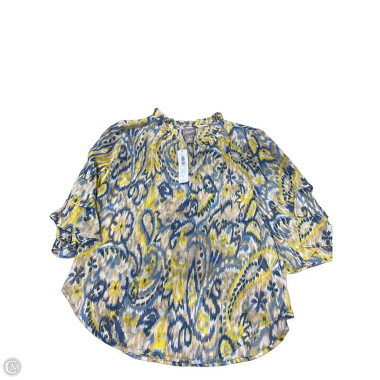 Top Long Sleeve By Chicos In Yellow, Size: M