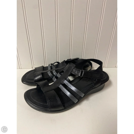 Sandals Heels Wedge By Ecco In Black, Size: 7.5