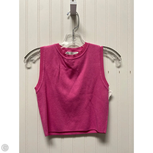 Top Sleeveless By Zara In Pink, Size: L