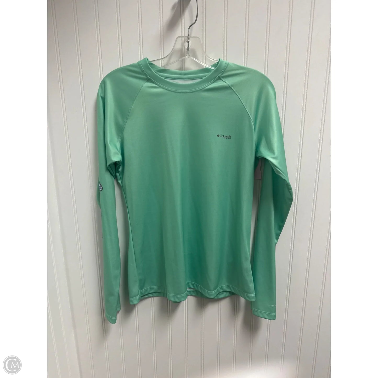 Athletic Top Long Sleeve Collar By Columbia In Green, Size: S