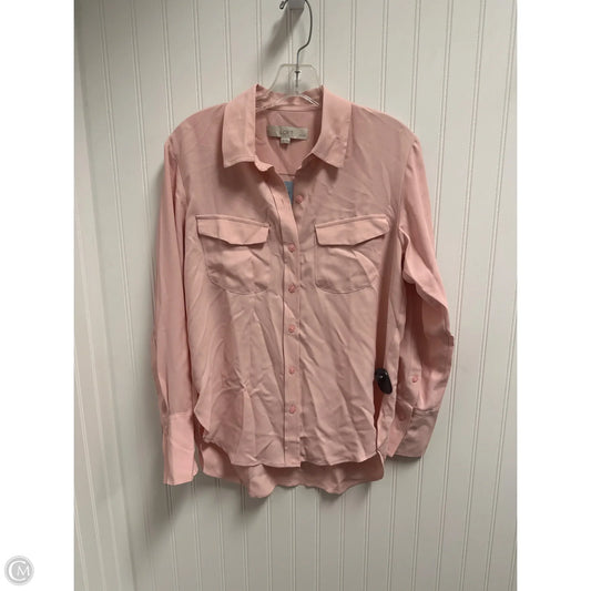 Top Long Sleeve By Loft In Pink, Size: Sp