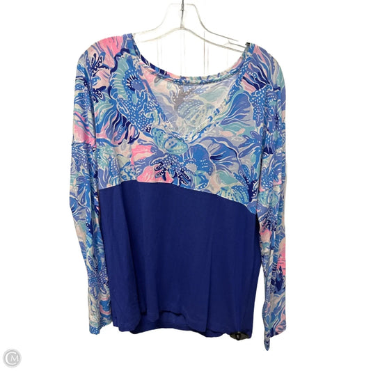 Top Long Sleeve Designer By Lilly Pulitzer In Blue, Size: L