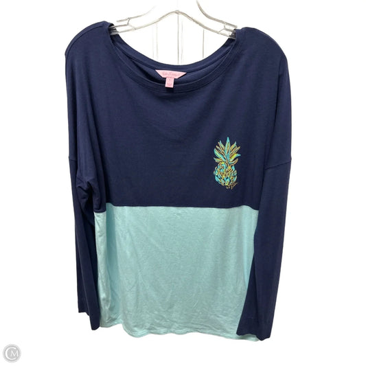 Top Long Sleeve Designer By Lilly Pulitzer In Navy, Size: L