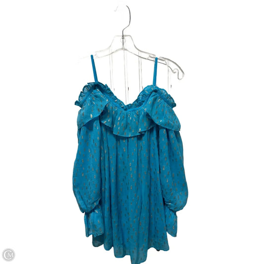 Top Long Sleeve Designer By Lilly Pulitzer In Blue & Gold, Size: Xl