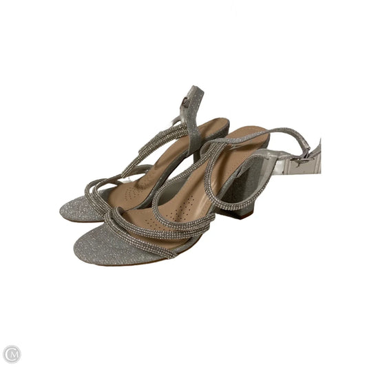 Shoes Heels Wedge By Clothes Mentor In Silver, Size: 8.5