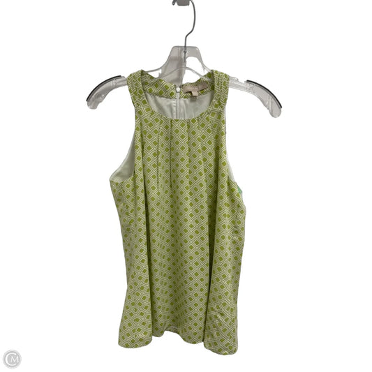 Top Sleeveless By Banana Republic In Green & White, Size: 6