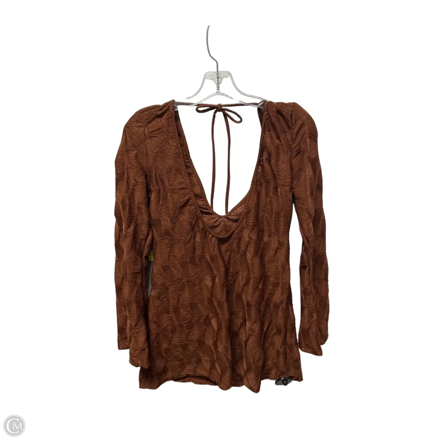 Top Long Sleeve By No Boundaries In Brown, Size: S